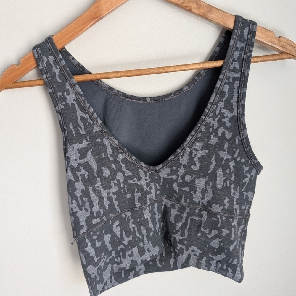 Lululemon Power Pivot Tank *Tough Heathered PU Black Asphalt Grey Sz 6 - Picture 5 of 5